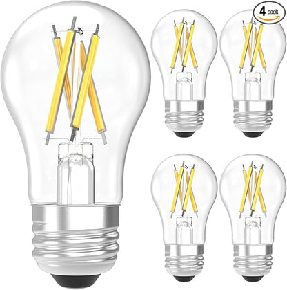 Sunco A15 Light Bulb LED, Edison Style Bulb, Dimmable Vintage Filament Lighting, 800 LM, 7W (60W Equivalent), 2700K Soft White, E26 Medium Base, Wet Rated UL 4 Pack.