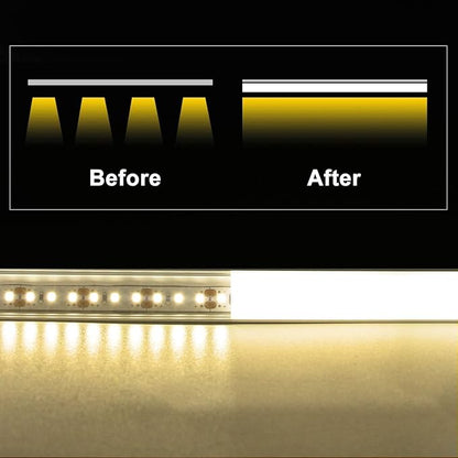 VST 6Pack 1 ft LED Aluminum Channel with Milky White Cover V Shape 16x16mm, Led Strip Light Track with End Caps and Mounting Clips Accessories for Living Room, Kitchen
