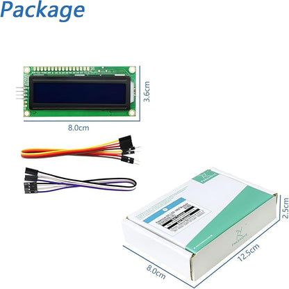 Freenove I2C IIC LCD 1602 Module, New Type TWI Serial 16x2 Display, Compatible with Arduino Raspberry Pi Pico ESP32 ESP8266