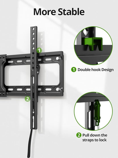USX MOUNT Tilting TV Wall Mount for Most 37"-95" Flat Curved Screen Television, TV Bracket with Max VESA 600x400mm up to 132lbs, Low Profile Tilt Mount for 16", 24" Stud