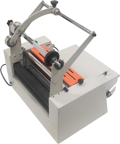 WYDDDARY 14.17"/360MM Electric Steel Roller Thermal Laminator with Slitting Cutter Hot Cold Roll Laminator Adjustable Temp 60-130℃ Electric Laminating Machine for Single/Double Sided Laminating 110V