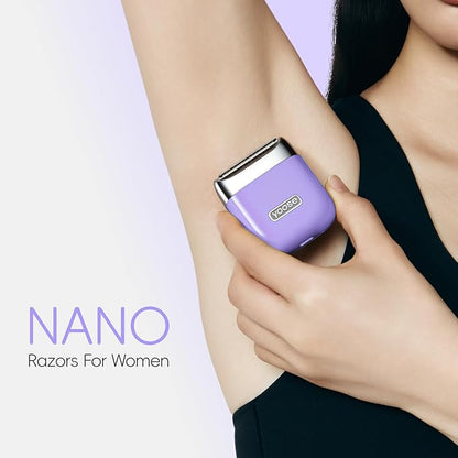 yoose Electric Razors for Women, IPX7 Alloy Body Bikini Trimmer for Women (USB-C, Trimmer Comb, Multi Shaving Modes), Portable Size, Taro Purple
