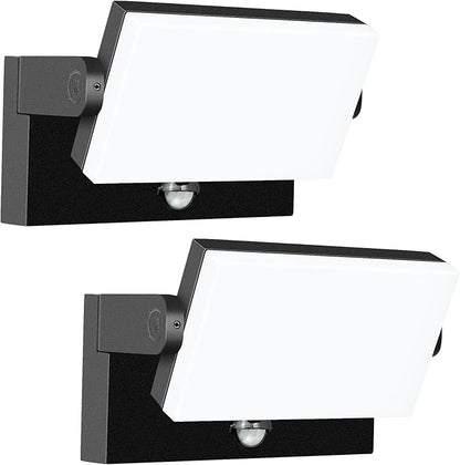 WISELUME 60W LED Outdoor Wall Light – 360° Rotatable, Motion Sensor & Color Temp Adjustable (3000K/4000K/6500K) Commercial Security Wall Mount for Barn, Proch,Garage & Yard