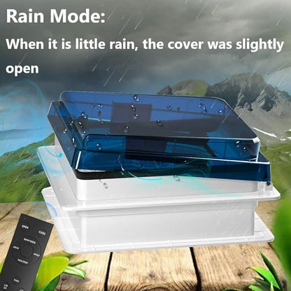 2012 Air Max 14" Vent RV Roof Vent Reversible Exhuast Fan, Ultra Low Sound RV Air Ventilation Ceiling Fan 12V Remote with Rain Sensor