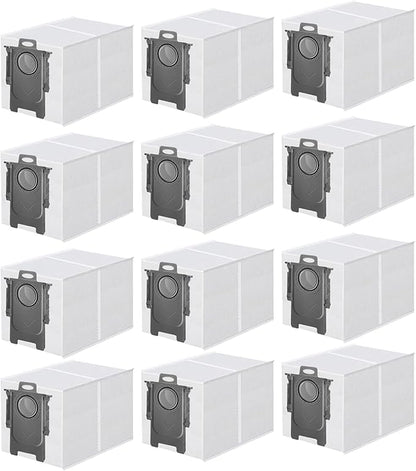 12 Packs Dust Bags Compatible with Roborock QV 35S/35A/Qrevo S5V/Saros 10/ 10R/Q Revo/Qrevo S/Qrevo 2R3W/Pro/MaxV/Master/Plus/S8 Max Ultra/S8 MaxV Ultra/Qrevo Slim Vacuum Cleaner, 3L Capacity