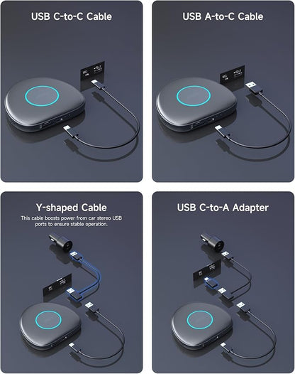 ATOTOMOVE Wireless CarPlay Magic AI Box, Upgraded CB6C Video Streaming Plug & Play Carplay Box for iPhone & Android Auto with ChatGPT, Supports YouTube, Netfilx, TikTok, 4G LTE, 4G+64G