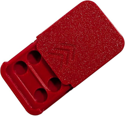 3BP - Size 312 Hearing Aid Battery Case, New Slim Design Pocket Size Storage Container (RED SMALL (4))"