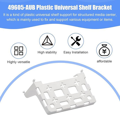 49605-aub Structured Media Panel Accessories Enclosure Universal Shelf Mounting Bracket for Leviton Media Panel -That Supports 20lbs of Weight - White