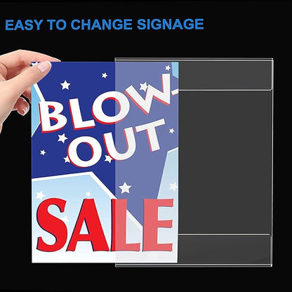 Dingelex 24 Pack Wall Mount Signs 8.5 x 11, Clear Plastic Picture Frames Bonus with Double Sided Tape, Perfect for Home, Office, Store - Vertical