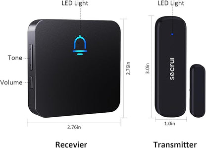 SECRUI Wireless Door Chimes When Door Open Entry for Business/Home/Office/Store Door Ringer Alert Buzzer Alarm with - 1 Receiver 3 sensors