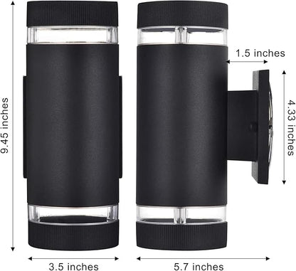 rosykite Outdoor Wall Sconce Exterior Lighting Fixture - ETL Listed,Aluminum Waterproof Wall Mount Cylinder Design - Up Down Light Fixture for Porch, Garage and Patio