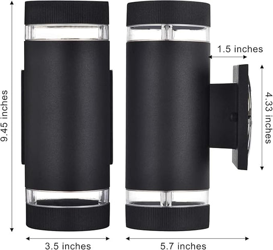 rosykite Outdoor Wall Sconce Exterior Lighting Fixture - ETL Listed,Aluminum Waterproof Wall Mount Cylinder Design - Up Down Light Fixture for Porch, Garage and Patio