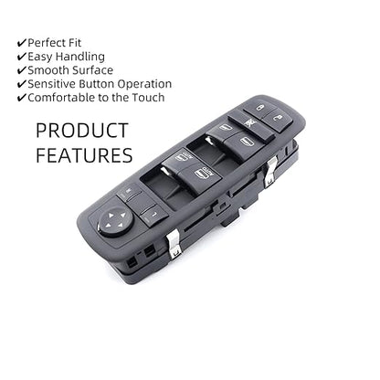 Master Power Window Control Switch Driver Side-Compatible with 2011-2019 Dodge Charger, 2016-2022 Ram 1500 2500 3500, 2015-2017 Chrysler 200, 2011-2020 Chrysler 300