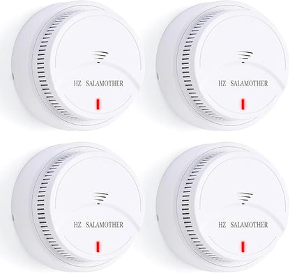 Smoke Detector 4 Pack,Fire Alarms Smoke Detectors with Photoelectric Technology with LED Lndicator and Test Button,Smoke Alarm for Home,Bedroom,Kitchen