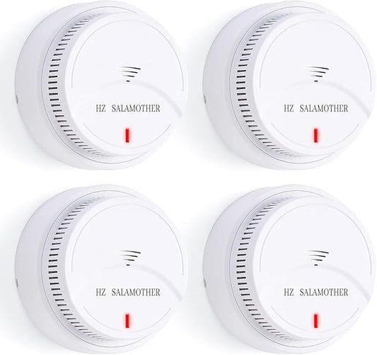 Smoke Detector 4 Pack,Fire Alarms Smoke Detectors with Photoelectric Technology with LED Lndicator and Test Button,Smoke Alarm for Home,Bedroom,Kitchen