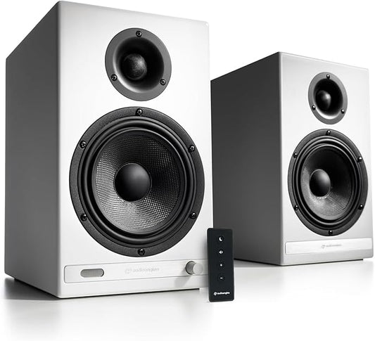 Audioengine HD6 Premium Powered Bookshelf Speakers | 150W Audiophile-Grade Bluetooth 5.0 Speakers with aptX HD | 24-Bit DAC | Real Wood Veneer