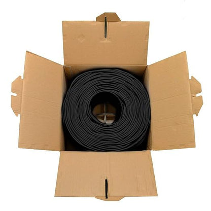 Dripstone CAT6 Ethernet Cable 1000ft Bulk Network LAN Wire 23AWG Solid CCA UTP 550MHz High-Speed Internet Cable Gaming, Streaming, Office, Home Use, Pull Box, Cat6 Bulk, Stable Connectivity - Black