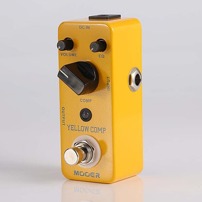 MOOER Yellow Compressor Comp guitar pedal bass compressor, True Bypass guitar compression, adjustable EQ and volume, portable mini size.