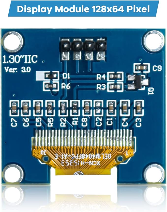 Hosyond 5 Pcs 1.3 Inch IIC I2C OLED Display Module 128x64 Pixel SH1106 Screen Module Compatible with Arduino/Raspberry Pi (Blue)