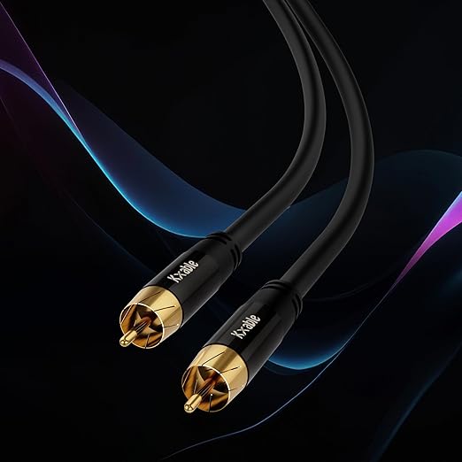 Subwoofer Cable RCA to RCA Audio Cable 10FT, Digital Coaxial Audio Cable, Premium S/PDIF RCA Cord for Home Theater, HDTV, Subwoofer, Hi-Fi System, Amplifier, 22AWG Tinned Copper, Double Shielded