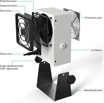 BK5600S Anti-Static Ion Fan, Ion Electric Fan, Static Eliminator, Electronic Manufacturing Maintenance, Scientific Research Laboratory, Chip Packaging To Eliminate Static Electricity (2024-BK5600S)