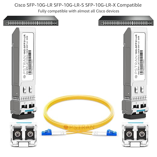 OPSTRAN 10GBASE-LR SFP+ Optical Transceiver Module Compatible with Cisco SFP-10G-LR SFP-10G-LR-S SFP-10G-LR-X 10G SFP+ LR 1310nm 10km DDM Duplex LC SMF 10 Pack