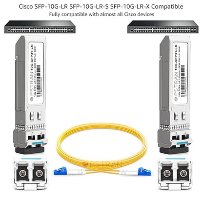 OPSTRAN 10GBASE-LR SFP+ Optical Transceiver Module Compatible with Cisco SFP-10G-LR SFP-10G-LR-S SFP-10G-LR-X 10G SFP+ LR 1310nm 10km DDM Duplex LC SMF