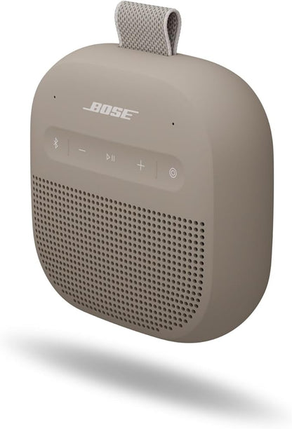 Bose New SoundLink Micro Portable Bluetooth Speaker (2nd Gen), Wireless Outdoor Speaker, Up to 12 Hours Battery Life, Waterproof and Dustproof, Sandstone
