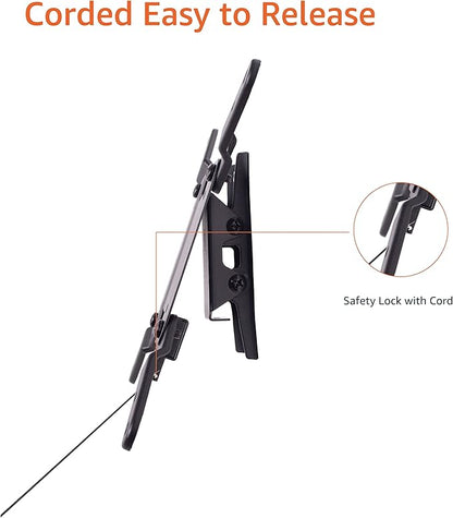 Amazon Basics Tilt TV Wall Mount fits 12-40 inch TVs and VESA 200x200, Black