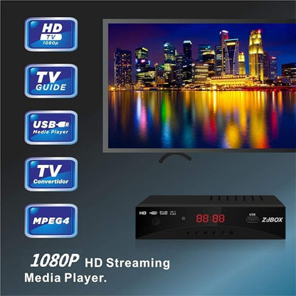 Digital TV Converter Box, ATSC Tv Tuner - ZJBOX for Analog HDTV Live 1080P with Recording&Playback,HDMI Output, Timer Setting TV Tuner Function Digital Channel Free