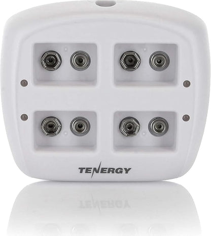 Tenergy TN136 Smart 9V 4-Bay Battery Charger for Rechargeable NiMH 9 Volt Batteries