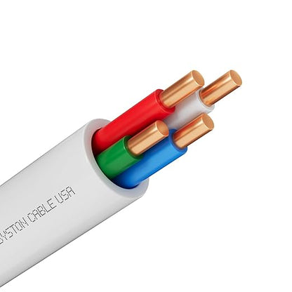 Syston 18/4 Thermostat Doorbell HVAC Heating Control Cable Wire, 18 AWG 4 Conductors 100% Solid Copper Conductors CL3R/FT4/CMR Riser-Rated, UV Resistant RoHS for Low Voltage Applications Use