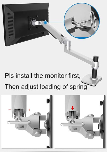NBGYS XSJ8012WT Aluminum Alloy Mechanical Spring Arm Wall Mount Laptop Holder Full Motion Laptop Mount Arm Monitor Stand (Black)