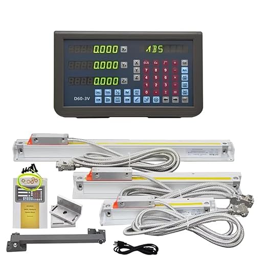 3 Axis DRO 420mm x 970mm x 470mm Optical Encoder, Digital Readout Display for Milling Machine, LED Glass Linear Scale for CNC Mill Lathe Milling Machine, Accuracy 5μm/0.0001”