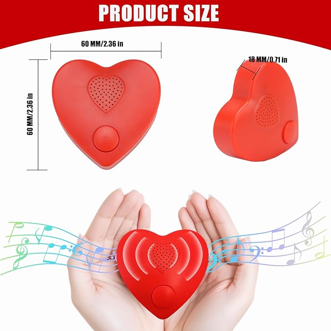 XLW Voice Recorder, 16min Sound Recorder for Stuffed Animals,Personal Voice Message Recordable Chips Module for Christmas Valentine's Day Plush Toy & DIY Creative Sound Gifts for Boys, Girls (Red)