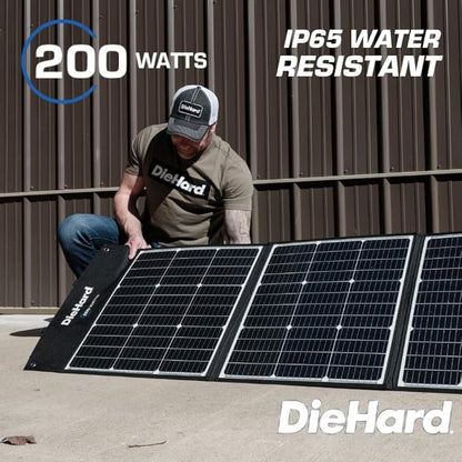 DieHard Solar Panel, 200-Watt, Foldable, Flexible, Lightweight, Portable - Designed for use with DieHard Portable Power Stations