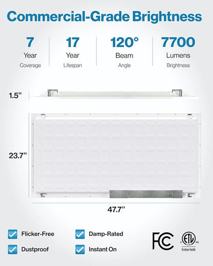 Sunco 24 Pack 2x4 LED Flat Panel Light Drop Ceiling Office Fixture, 7700 LM, Selectable Features, 40W/50W/60W, 4000K/5000K/6000K, Dimmable (0-10V), Dustproof ETL