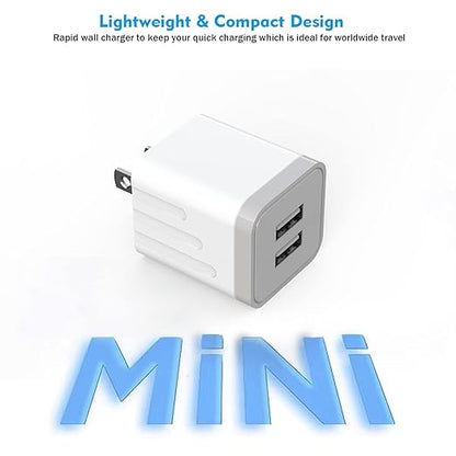 iPhone Fast Charger,Fast Adapter i Phone 2Pack Dual Port USB Wall Charger Apple Fast Charging 10FT Long Lightning Cable Cord Double Adapter Plug Block for iPhone 14/13/12/11 Pro Max XS XR X 8 7 6 iPad