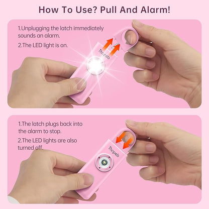 Thopeb–The Original Personal Safety Alarm for Women Self Defense – Elders & Kids Self Defense Keychain Siren – 135dB Loud Siren Bird Sound – Cute Key Chains Protection (Pink)