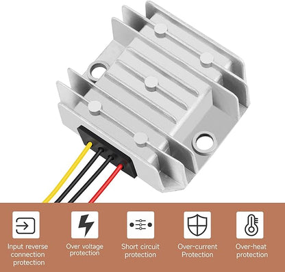 DC 24V Step Down to 12V 10A 120W Voltage Regulator Buck Converter DC-DC Reducer Power Converter Waterproof Module Transformer for Golf Cart Club Car