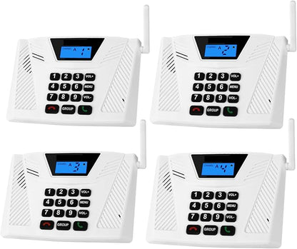SANZUCO Intercoms Wireless for Home Upgraded, Hands Free Intercom 5300ft, Real-Time Two Way Intercoms for Home with Group Call, Full Duplex Wireless Intercom System for Business Office(4 Pack)