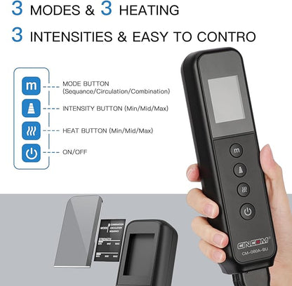 CINCOM Leg Massager with Heat and Compression, Air Compression Leg Massager for Circulation and Pain Relief Muscles Relaxation Gifts FSA - HSA