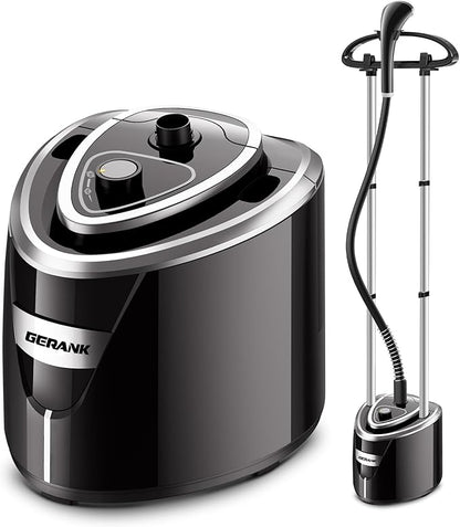 Gerank Steamer for Clothes, 1500W Standing Garment Steamer with 35s Fast Heating, 2.5L Water Tank for 1.5H Steaming, Adjustable Height Stand with Clothes Hanger, Professional Wrinkle Removal