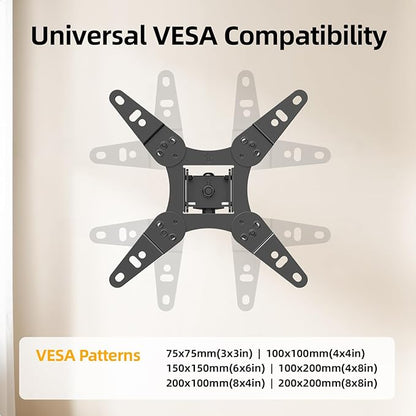 IWORKBOARD 32+ 40 inch Full Motion TV Wall Mount for 13-43" TVs & Monitor, 360° Rotating Small TV Mount Bracket, Articulating Swivel Tilting Extension, Max VESA 200x200mm, Single Studs, 55 lbs