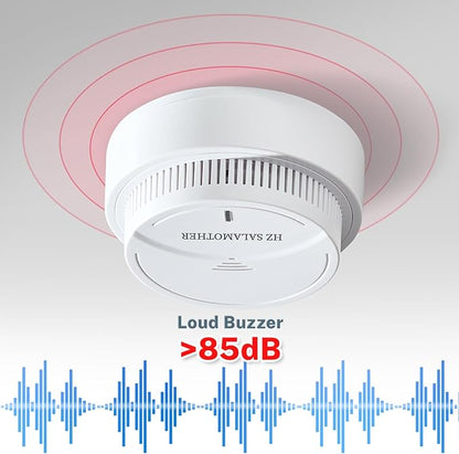 Smoke Detector 3 Pack,Fire Alarms Smoke Detectors with Photoelectric Technology with LED Lndicator and Test Button,Smoke Alarm for Home,Bedroom,Kitchen