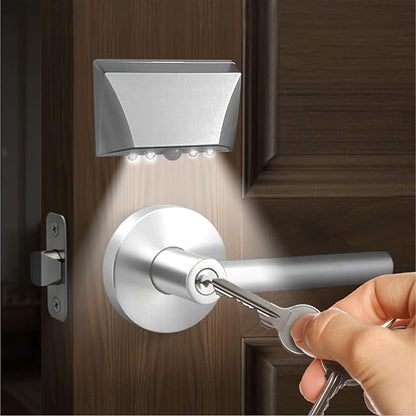 somisgarden Silver Motion Sensor Night Light for Doors, Cabinets & Stairs | 3-Way Magnetic/Adhesive/Screw Mount | Auto On/Off in Darkness | Battery-Powered LED for Hallway & Keyhole