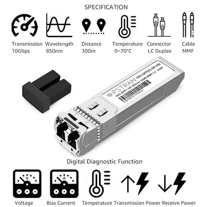OPSTRAN 10GBASE-SR SFP+ Optical Transceiver Module Compatible with HPE BladeSystem 455883-B21 850nm 300m DDM Duplex LC MMF