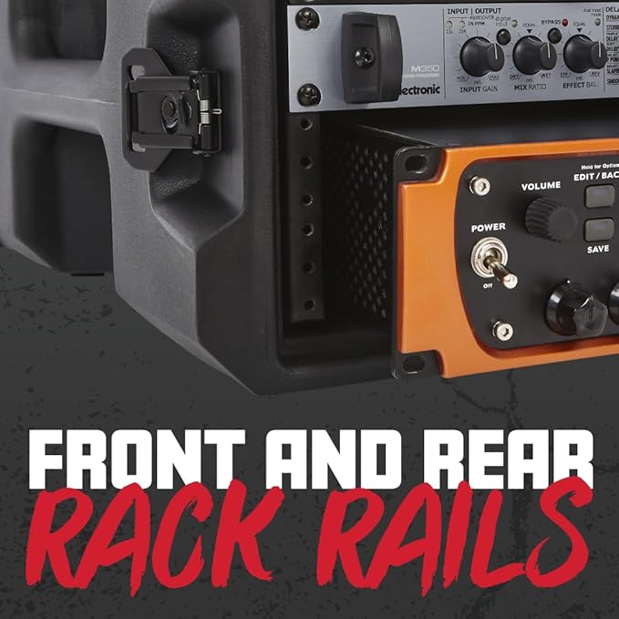 Gator Cases Pro Series 4U Rolling Rack Case with 19" Depth, Tow Handle & Recessed Wheels, Roto Molded Made in USA (G-PROR-4U-19)