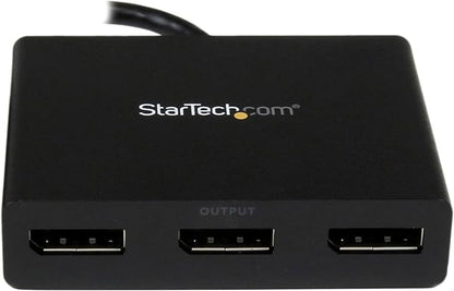 StarTech.com 3-Port DisplayPort 1.2 Splitter, DisplayPort to 3x DP Multi-Monitor Adapter, Dual 4K 30Hz and 1080p 60Hz Computer MST Hub, Windows Only (MSTDP123DP)