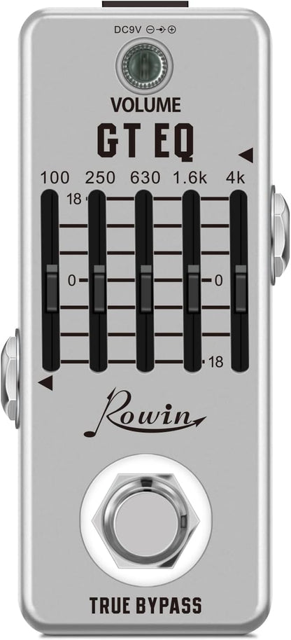 Rowin Guitar Equalize Effect Pedal EQ Add or Take Away Specific Bands Tune Parameters of Sound
